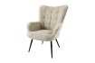 Fauteuil design royal baroque coloris gris antique en simili-cuir F...