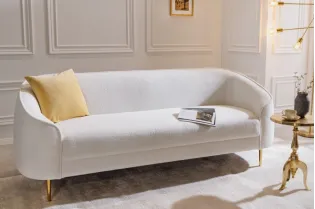 Canapé 3 places en tissu blanc Canapés droits, banquettes |adeniahome...