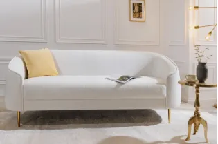 Canapé 3 places en tissu blanc Canapés droits, banquettes |adeniahome... 2