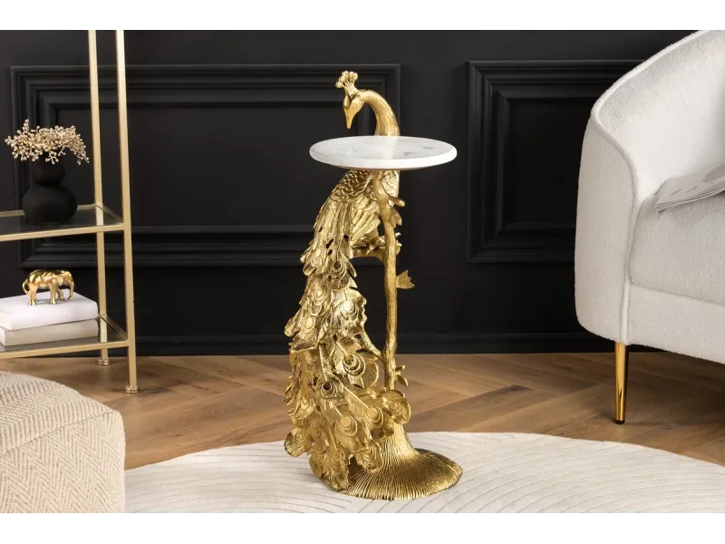 Table d'appoint en métal argenté / verre trempé Table d'appoint  |l...