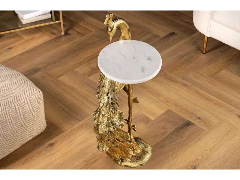 Table d'appoint en métal argenté / verre trempé Table d'appoint  |l...