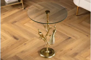 Table d'appoint en bois et métal blanc Table d'appoint  |adeniahome.com 2