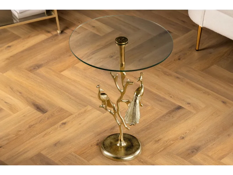 Table d'appoint en bois et métal blanc Table d'appoint  |adeniahome.com