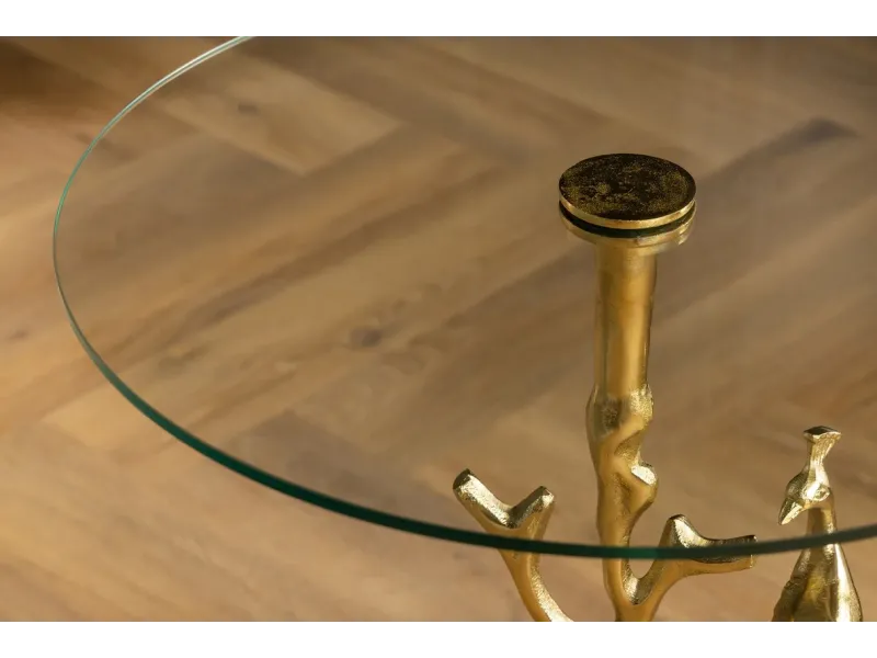 Table d'appoint en bois et métal blanc Table d'appoint  |adeniahome.com