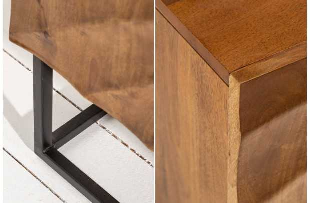 Meuble TV en Bois Massif avec Sculptures 3D