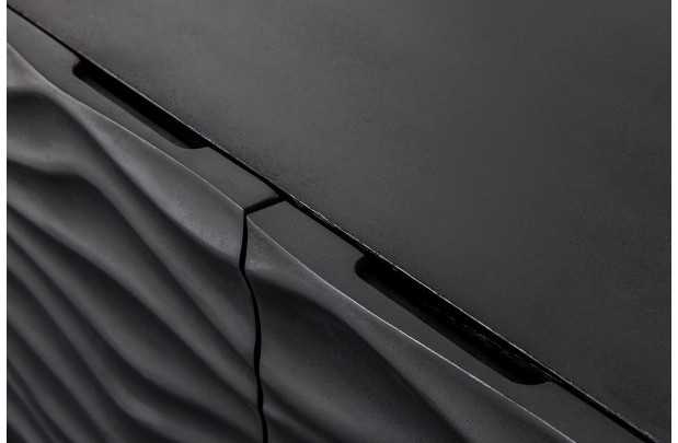 Meuble TV en Bois de Manguier Laqué avec Motif de Vagues