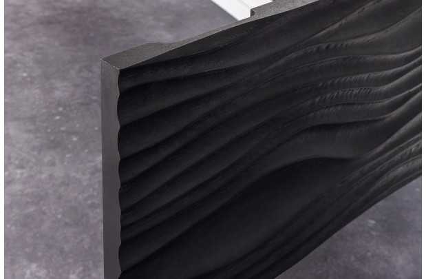 Meuble TV en Bois de Manguier Laqué avec Motif de Vagues