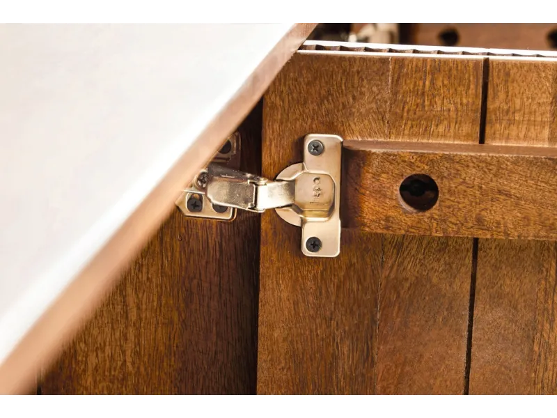 Buffet Rétro Bois Massif de Manguier  & doré 160cm - Adenia Home