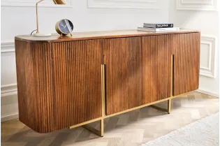 Buffet Rétro Bois de Manguier Massif & doré 160cm - Adenia Home