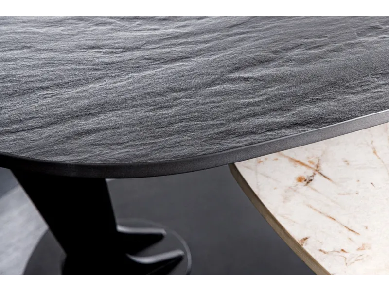 Table d'appoint design en verre / métal argenté Table d'appoint  |l...