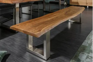 Banc 160 cm design industriel alliant bois et métal Chaises de sall... 2