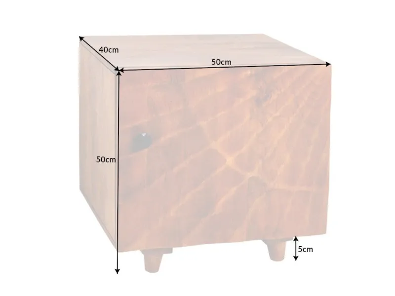 Table de chevet en bois massif sculpté scorpion coloris noir 50cm pas cher