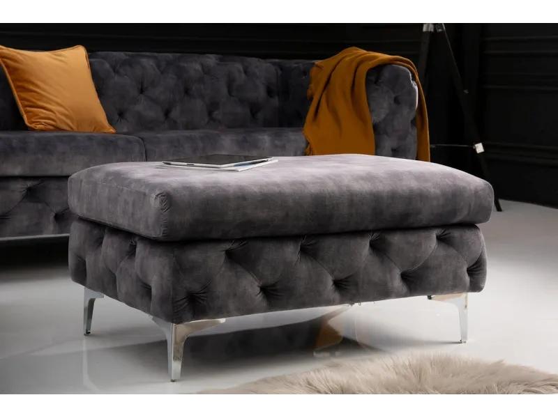 Tabouret baroque de couleur vert en velours pas cher