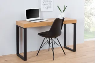 Table d'ordinateur portable Bureau en chêne 120x40 cm coloris naturel et noir