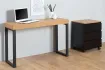 Table d'ordinateur portable Bureau en chêne 120x40 cm coloris naturel et noir
