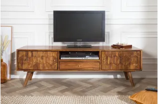 Meuble TV en Bois Massif Sheesham - Style Naturel 2