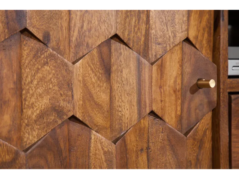 Meuble TV Bois Massif Sheesham avec Tiroirs | Meubles en Sheesham