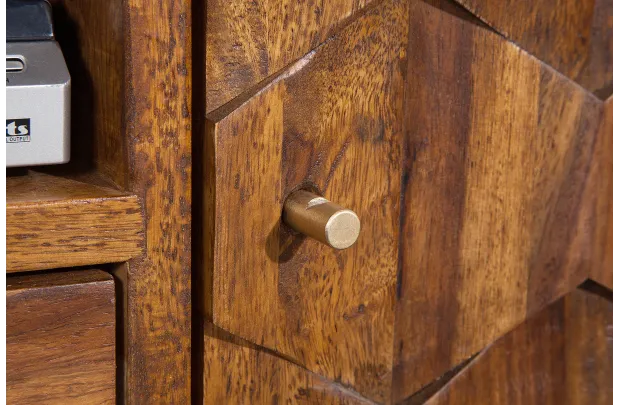 Meuble TV en Bois Massif Sheesham - Style Naturel