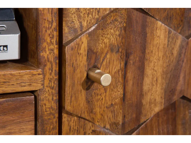 Meuble TV Bois Massif Sheesham avec Tiroirs | Meubles en Sheesham