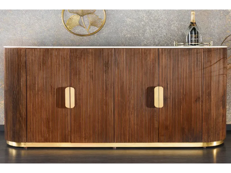 Buffet GATSBY 170 cm marbre blanc | Buffet moderne Art déco – Adenia Home