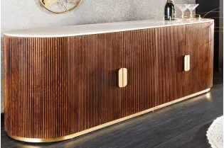 Buffet GATSBY 170 cm marbre blanc | Buffet moderne Art déco – Adenia Home