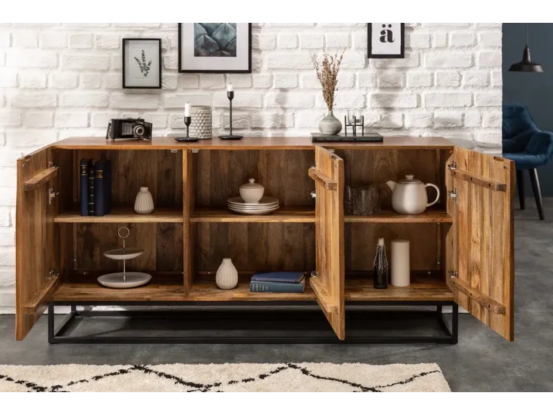 Buffet Amazonas 160 cm naturel | Buffet moderne en bois massif – Adenia Home