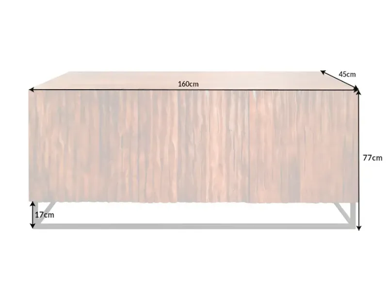 Buffet Amazonas 160 cm naturel | Buffet moderne en bois massif – Adenia Home