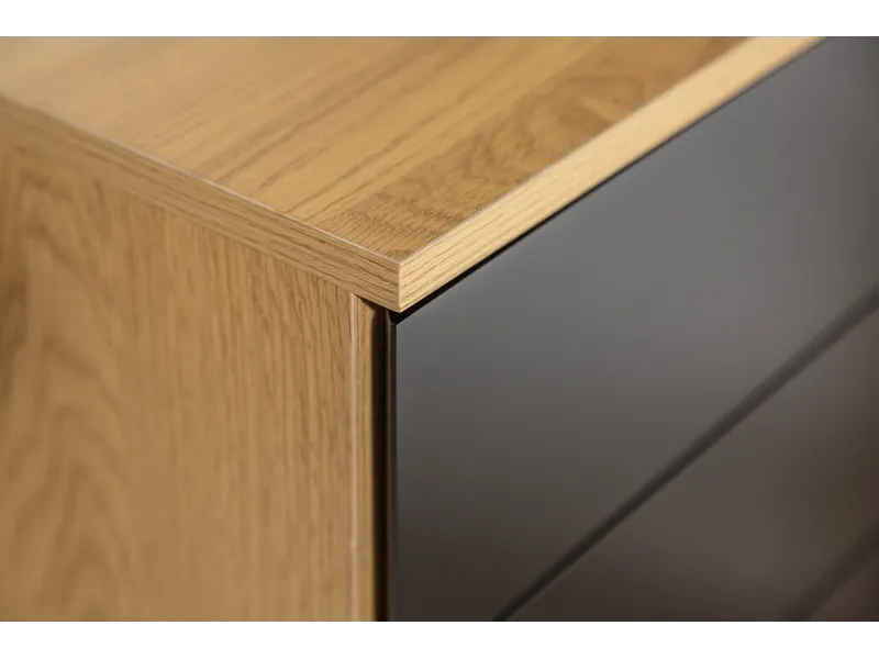 ROLLCONTAINER BAS COULEUR CHENE NATUREL /NOIR pas cher