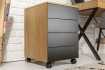 ROLLCONTAINER BAS COULEUR CHENE NATUREL /NOIR pas cher