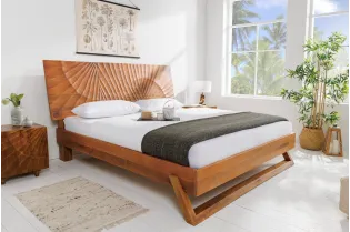 Lit adulte en bois massif |Lit moderne de 140x200 cm en pin massif ...