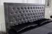 Lit design 180x200cm avec rivets de velours gris antique