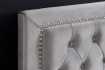 Lit design 180x200cm avec rivets de velours gris argent