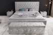 Lit design 180x200cm avec rivets de velours gris argent