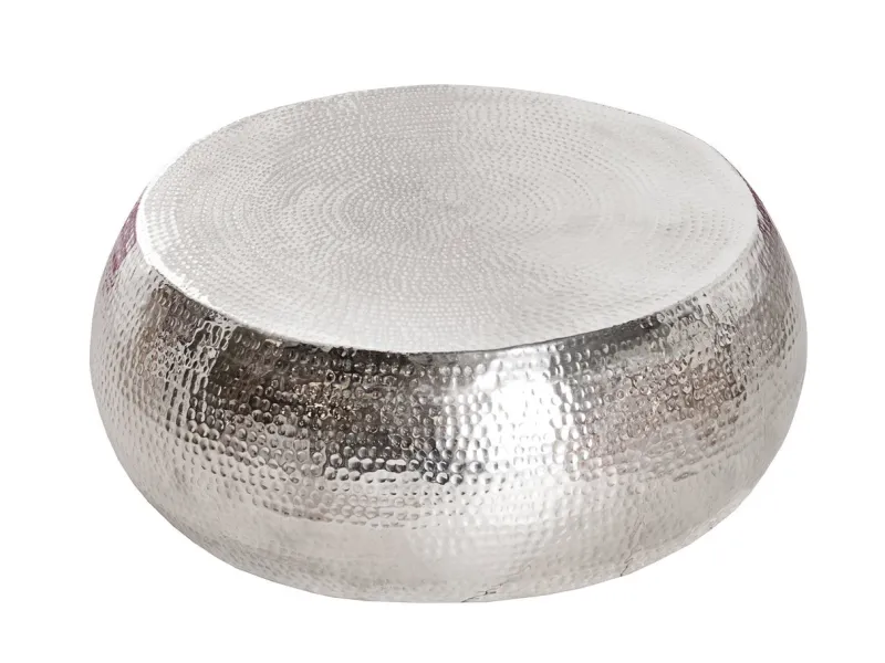 Table basse de 80 cm design oriental coloris argent