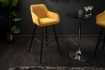 Lot de 2 tabourets de bar en velours coloris jaune moutarde
