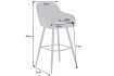 Lot de 2 tabourets de bar en velours coloris gris
