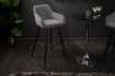Lot de 2 tabourets de bar en velours coloris gris
