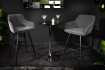Lot de 2 tabourets de bar en velours coloris gris
