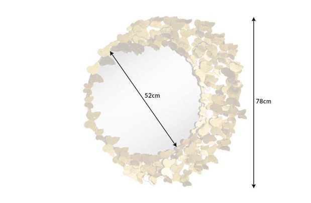 Miroir mural design Papillon coloris Or 80cm