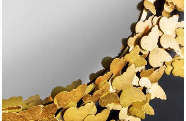 Miroir mural design Papillon coloris Or 80cm