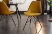 Lot de 4 Chaises Scandinave en velours coloris jaune moutarde Lot de 4 Chaises Scandinave en velours coloris jaune moutarde