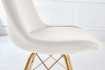 Lot de 4 Chaises design SCANDINAVE en velours champagne pieds dorés