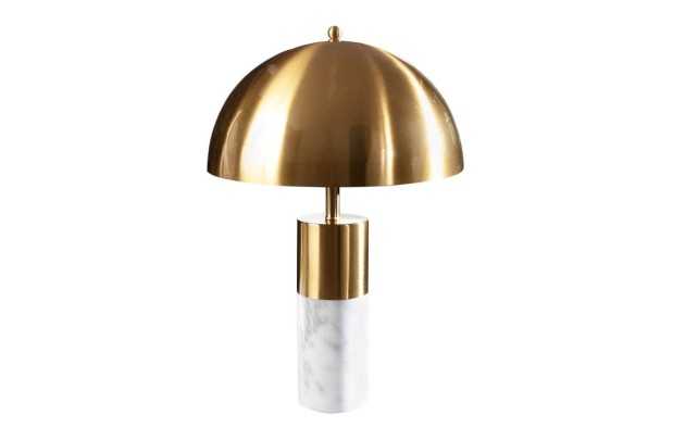 Lampe à poser design coloris bleu et beige en lin et céramique Lamp...