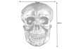 Sculpture murale design crâne humain en aluminium coloris argenté F...