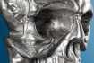 Sculpture murale design crâne humain en aluminium coloris argenté F...
