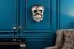 Sculpture murale design crâne humain en aluminium coloris argenté F...