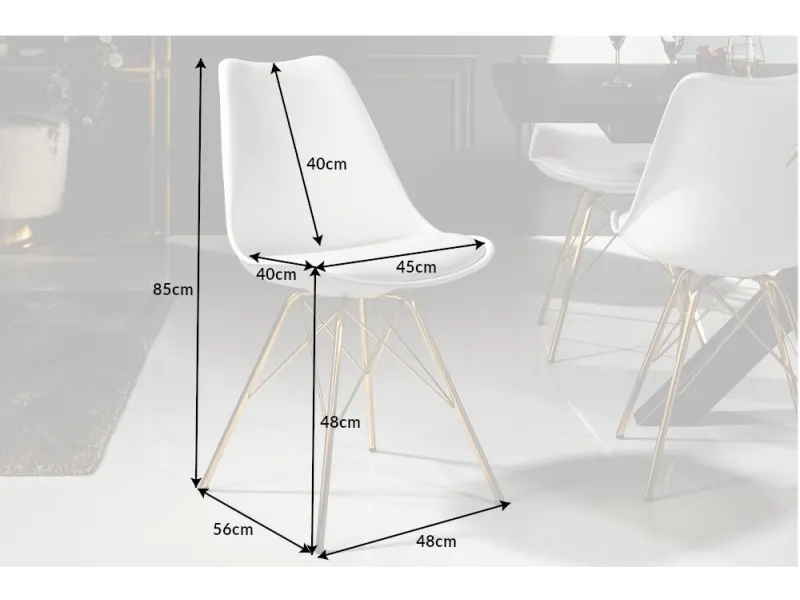 Lot de 4 chaises de salle à manger moderne en polyester coloris gri...