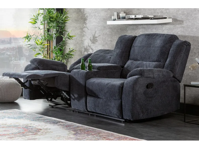 Fauteuil relaxant moderne coloris gris foncé en tissu Fauteuil rela...