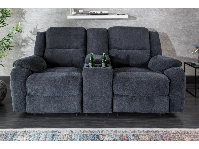 Fauteuil relaxant moderne coloris gris foncé en tissu Fauteuil rela...