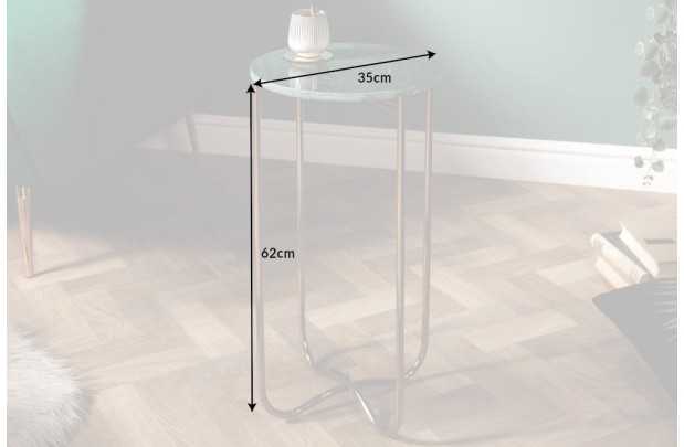 Lot de 2 tables d'appoint design coloris gris en marbre et métal ar...